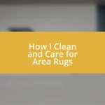 How I Clean and Care for Area Rugs