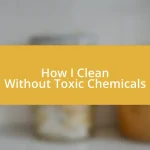 How I Clean Without Toxic Chemicals