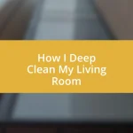 How I Deep Clean My Living Room