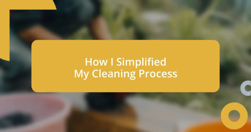 How I Simplified My Cleaning Process