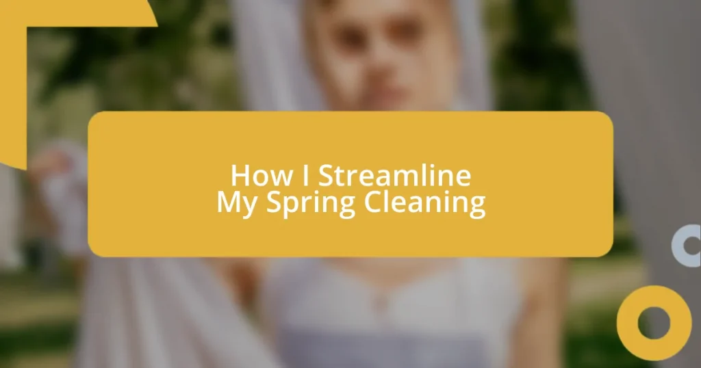 How I Streamline My Spring Cleaning