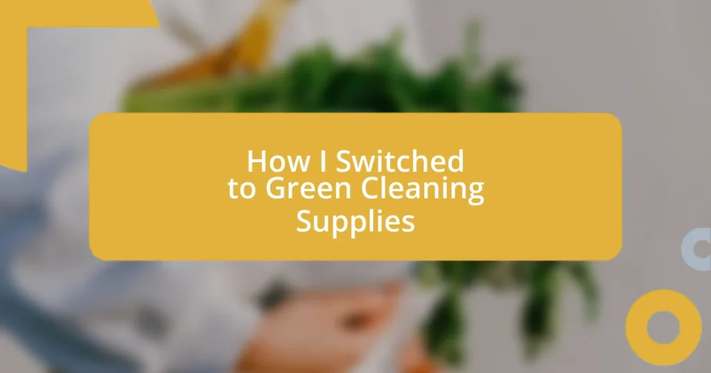 How I Switched to Green Cleaning Supplies