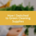 How I Switched to Green Cleaning Supplies