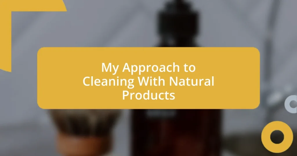 My Approach to Cleaning With Natural Products