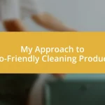 My Approach to Eco-Friendly Cleaning Products