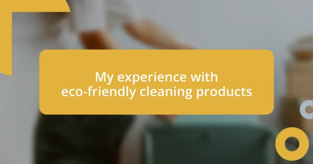 My experience with eco-friendly cleaning products