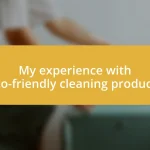 My experience with eco-friendly cleaning products