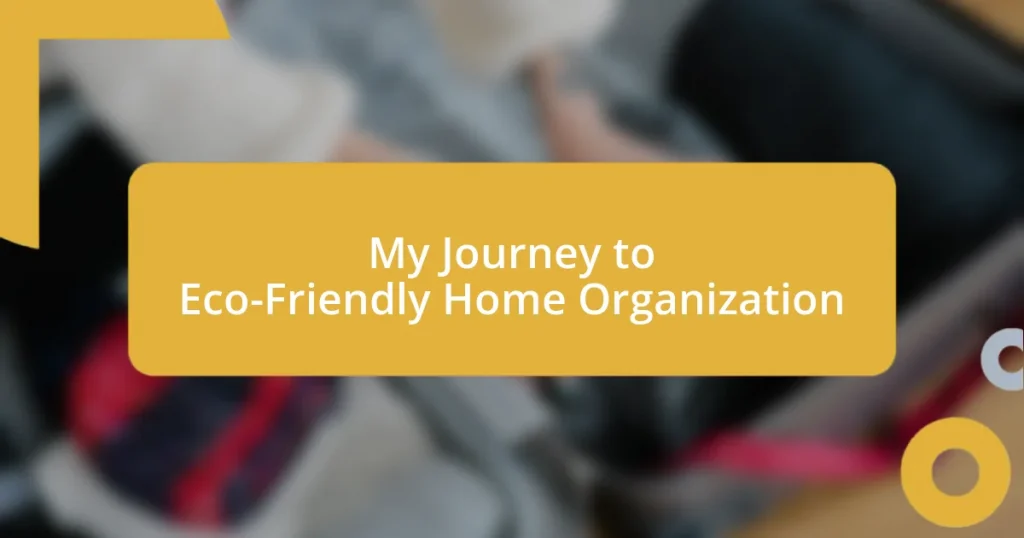 My Journey to Eco-Friendly Home Organization