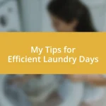 My Tips for Efficient Laundry Days