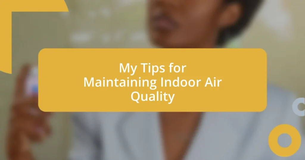 My Tips for Maintaining Indoor Air Quality