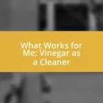 What Works for Me: Vinegar as a Cleaner